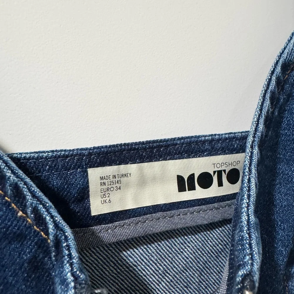 Topshop Structured Denim Zip-Front Mini Dress | Size US 2 | Modern Minimalist - Picture 3 of 8
